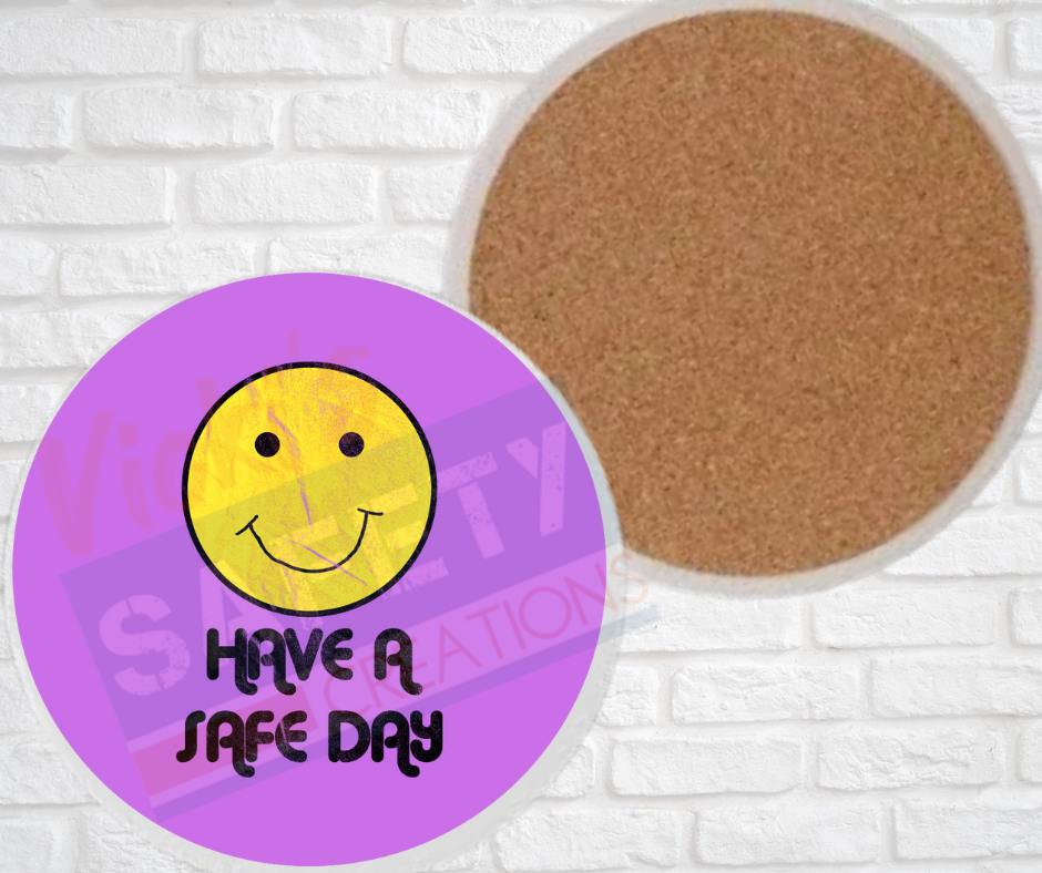 Ceramic Coasters - Have a Safe Day (Asst Colors)