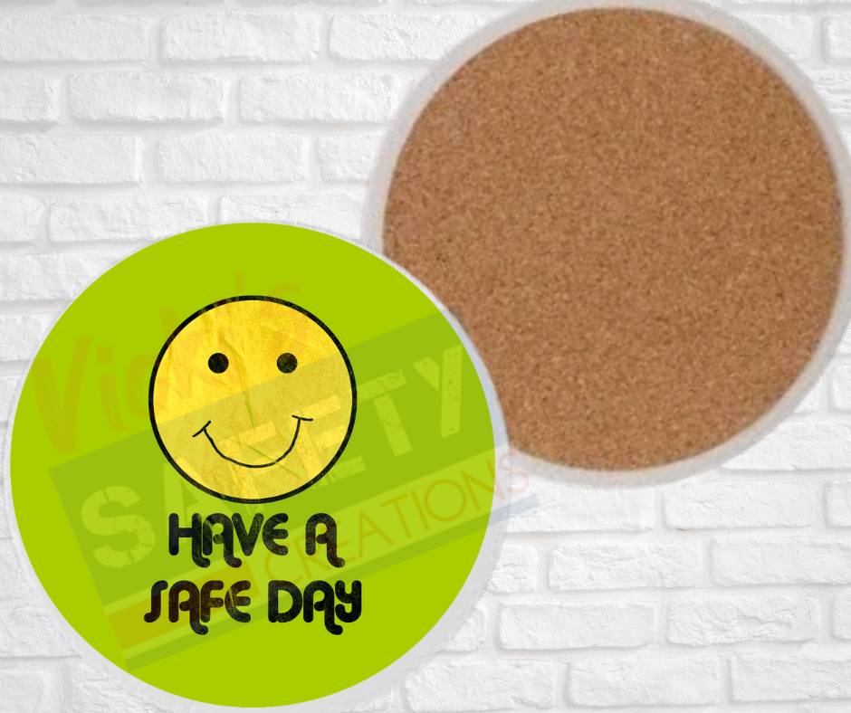 Ceramic Coasters - Have a Safe Day (Asst Colors)