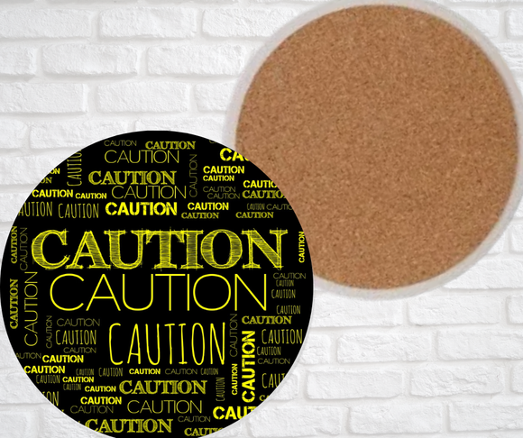 Ceramic Coasters - CAUTION Pattern