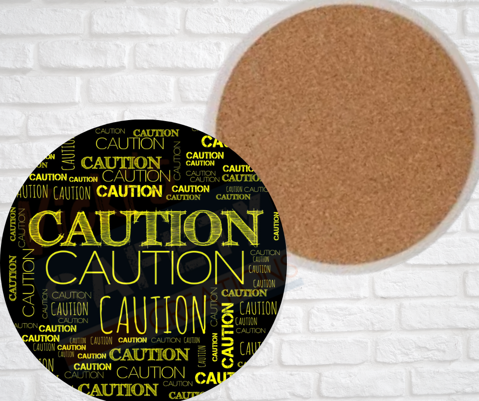 Ceramic Coasters - CAUTION Pattern