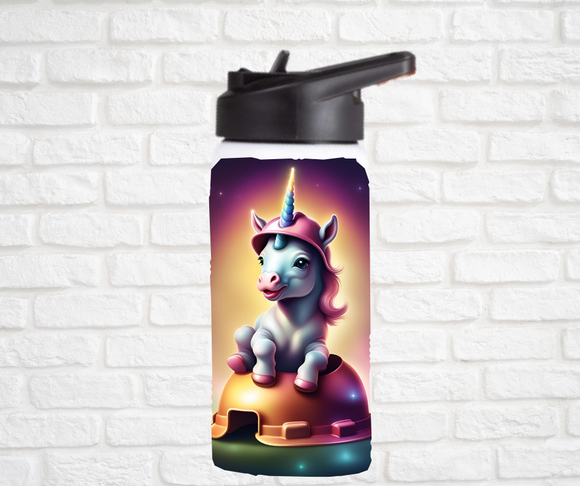 12oz. Stainless Steel Water Bottle-Unicorn (asst. Health & Safety Designs)