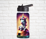 12oz. Stainless Steel Water Bottle-Unicorn (asst. Health & Safety Designs)