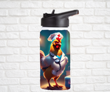 12oz. Stainless Steel Water Bottle-Chicken (asst. Health & Safety Designs)