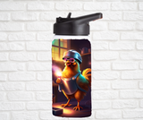 12oz. Stainless Steel Water Bottle-Chicken (asst. Health & Safety Designs)