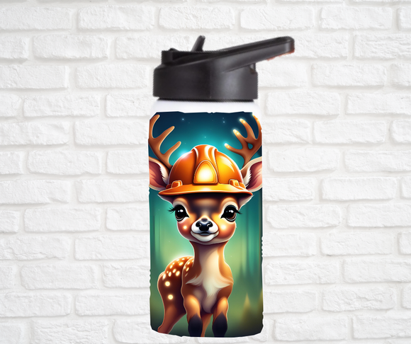 12oz. Stainless Steel Water Bottle-Deer (asst. Health & Safety Designs)