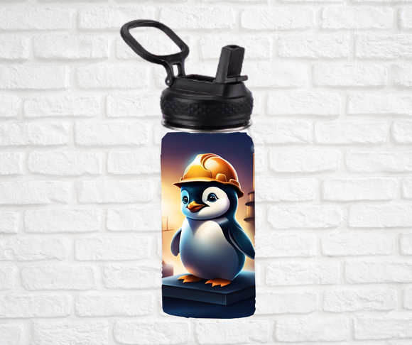 12oz. Stainless Steel Water Bottle-Penguin (asst. Health & Safety Designs)