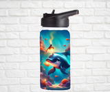 12oz. Stainless Steel Water Bottle-Dolphin (asst. Health & Safety Designs)