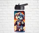 12oz. Stainless Steel Water Bottle-Polar Bear (asst. Health & Safety Designs)