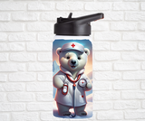 12oz. Stainless Steel Water Bottle-Polar Bear (asst. Health & Safety Designs)