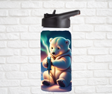 12oz. Stainless Steel Water Bottle-Polar Bear (asst. Health & Safety Designs)