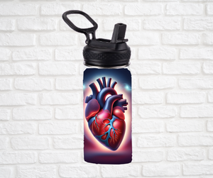 12oz. Stainless Steel Water Bottle-Heart