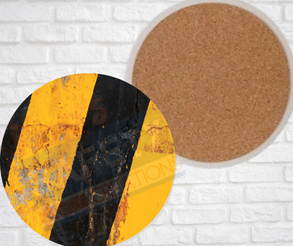 Ceramic Coasters - CAUTION Stripes