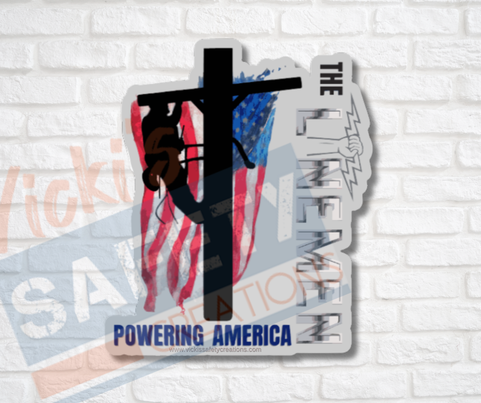 Vinyl Stickers-Lineman Powering America (Multi-pack)