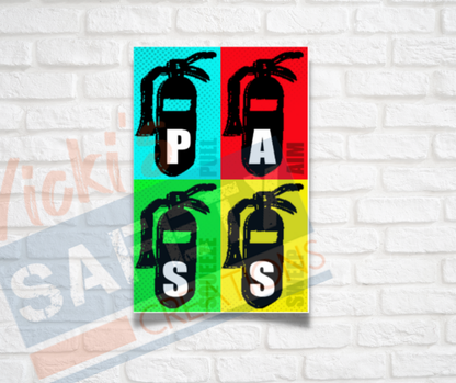 Vinyl Stickers-P.A.S.S. Retro Fire Extinguishers (Multi-pack)