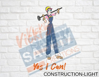 20OZ. STAINLESS STEEL TUMBLER WITH STRAW -Yes I Can Collection Construction Worker-Light Drinkware & Accessories