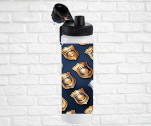 26oz. Insulated Water Bottle, Police Badges