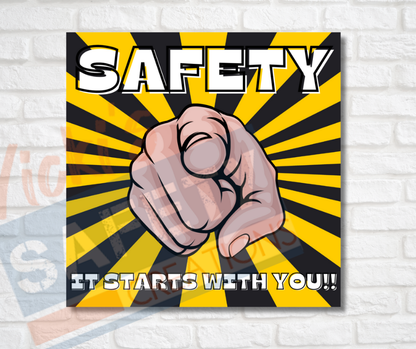 Vinyl Stickers-Safety, it starts with you (Multi-pack)