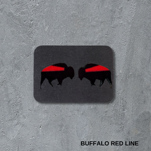 Stud Earrings - Buffalo Red Line