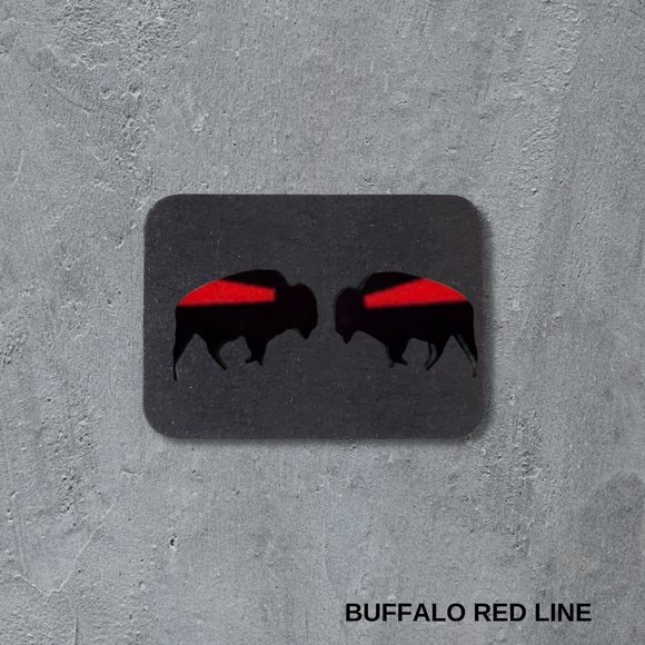 Stud Earrings - Buffalo Red Line
