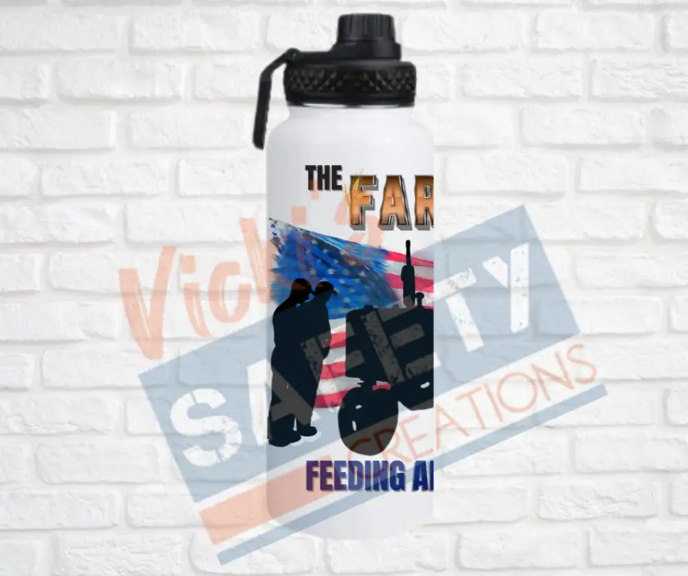 32oz. Insulated Water Bottle Farmer Feeding America Water Bottles