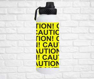 32oz. Insulated Water Bottle, CAUTION Tape