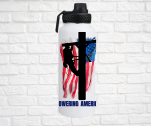 32oz. Insulated Water Bottle, Lineman Powering America