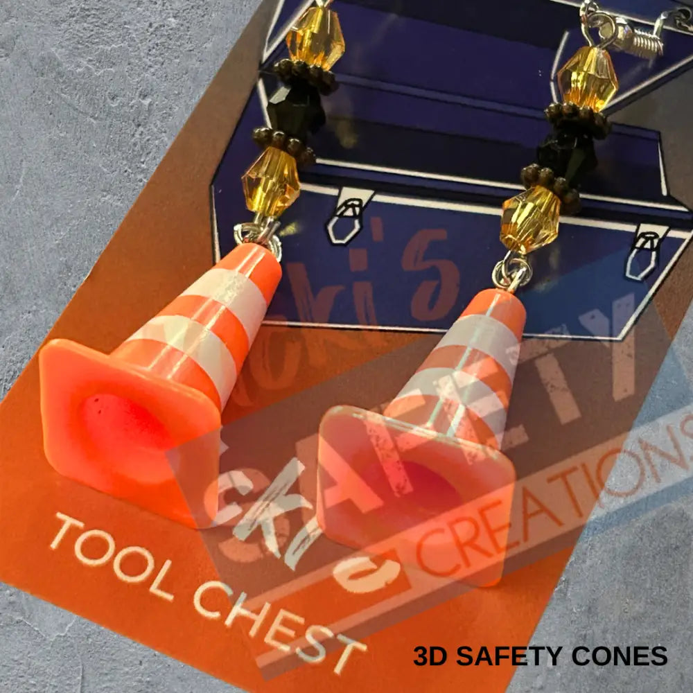 3D SAFETY CONE DANGLES Earrings