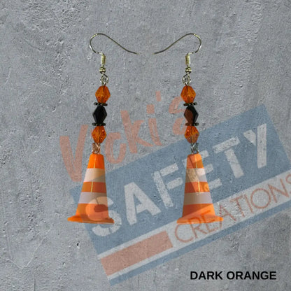 3D SAFETY CONE DANGLES Earrings