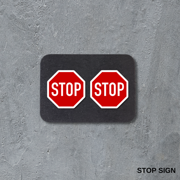 Stud Earrings - STOP Sign