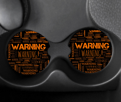 Neoprene Car Coasters (set of 2)-WARNING