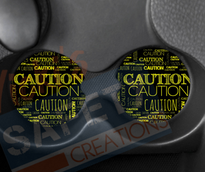 Neoprene Car Coasters (set of 2)-CAUTION