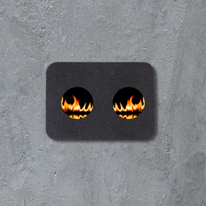 Stud Earrings - Flames Rounds