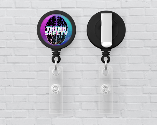 Basic Badge Reels - Think Safety Brain
