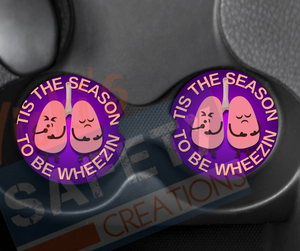 Neoprene Car Coasters (set of 2)-SEASON...WHEEZIN'