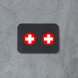 Stud Earrings - Red cross Rounds