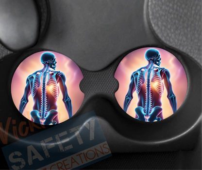 Neoprene Car Coasters (set of 2)-Human Back