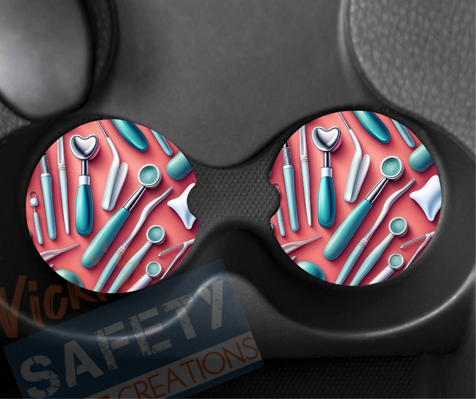 Neoprene Car Coasters (set of 2)-Dental Tools