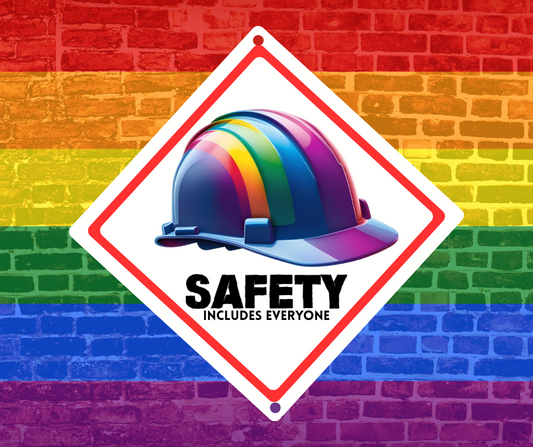 12’’X12’’ Aluminum Diamond Sign-Safety Includes Everyone (asst. designs) Hard Hat Signage