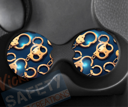 Neoprene Car Coasters (set of 2)-Handcuffs