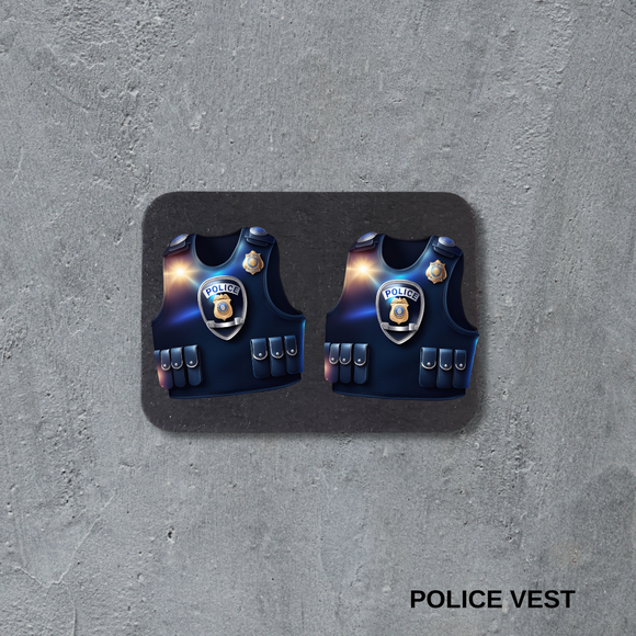 Stud Earrings - Police Vest