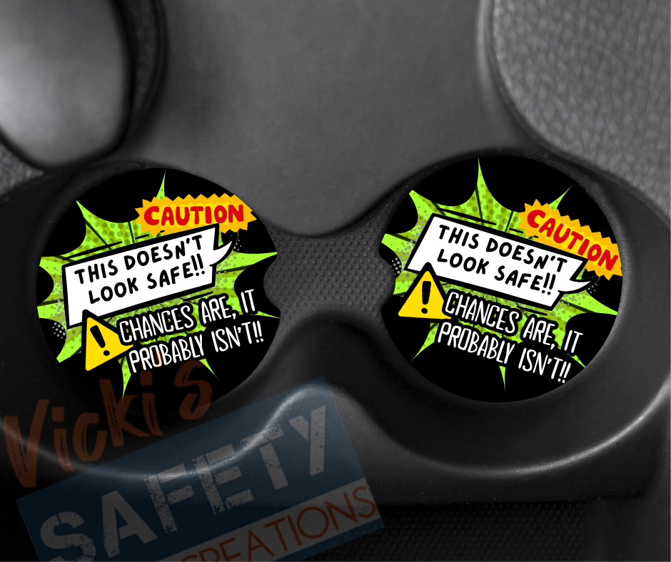 Neoprene Car Coasters (set of 2)-This doesn't look safe