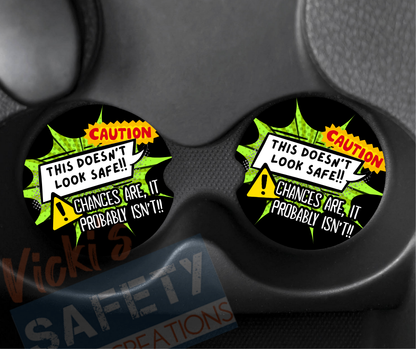 Neoprene Car Coasters (set of 2)-This doesn't look safe