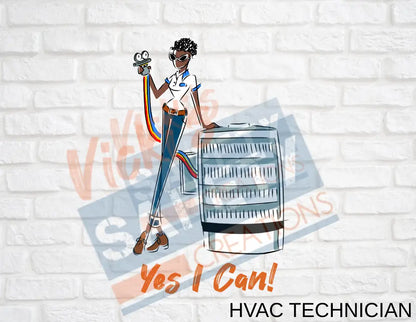 8x12 Aluminum Sign-Yes I Can Collection (Asst. Designs) HVAC Service Technician Wall Decor