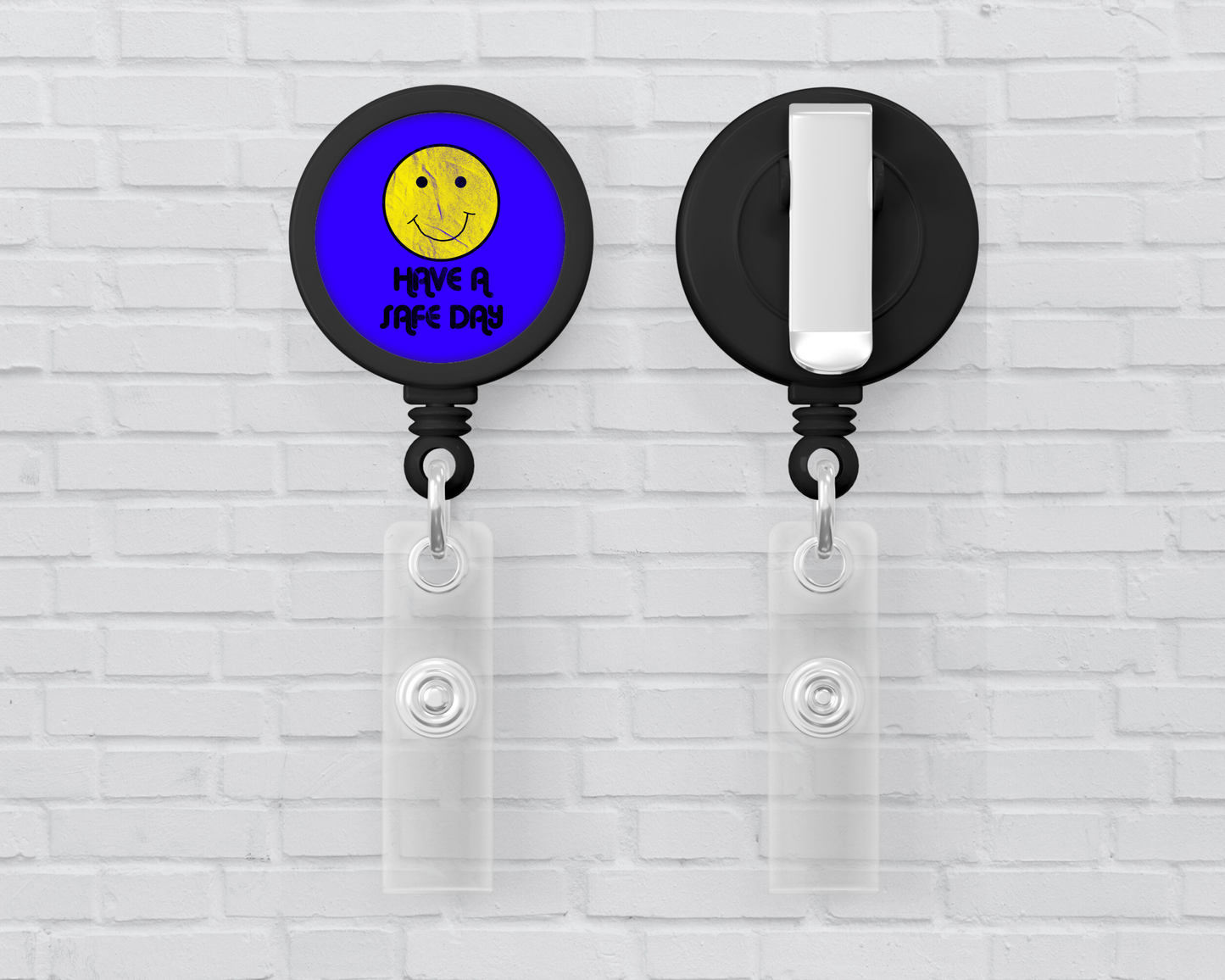 Basic Badge Reels - Have a safe day (Asst. colors)