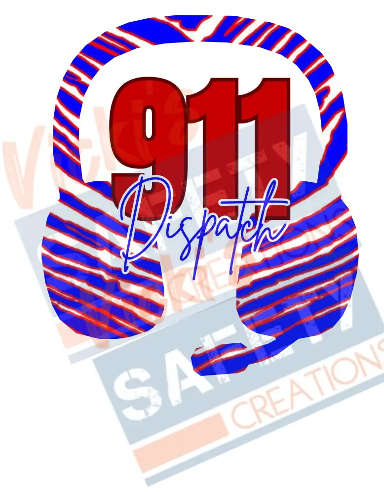 911 Dispatch Headset-Buffalo Stripes (Adult and Ladies Sizes Only) Adult Clothing