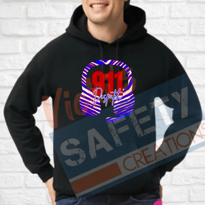 911 Dispatch Headset-Buffalo Stripes (Adult and Ladies Sizes Only) Hoodie / ADULT-Small Adult Clothing
