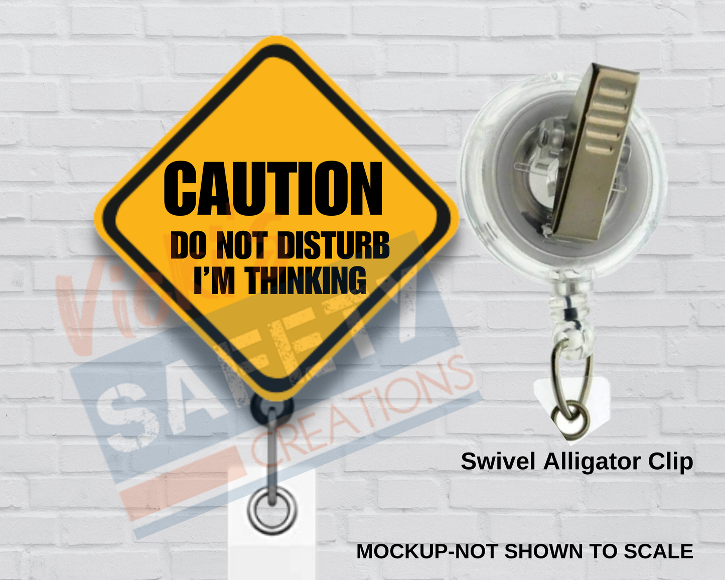 Di-cut Badge Reels-CAUTION THINKING