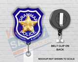 Di-cut Badge Reels-GRAMMAR POLICE