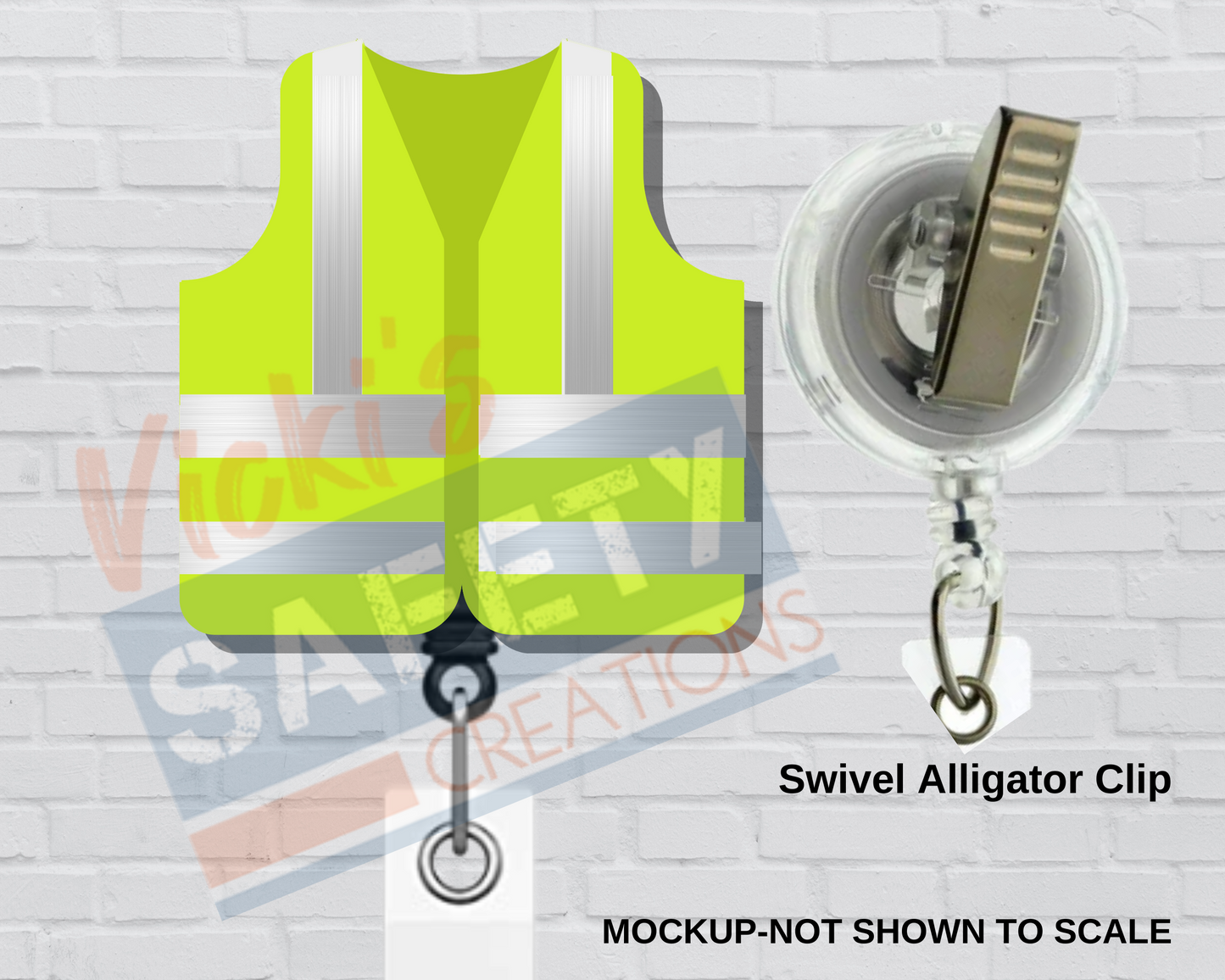 Di-cut Badge Reels-HI VIS SAFETY VEST (Asst style)