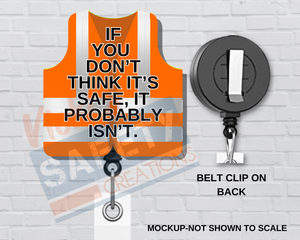 Di-cut Badge Reels-ORANGE SAFETY VEST